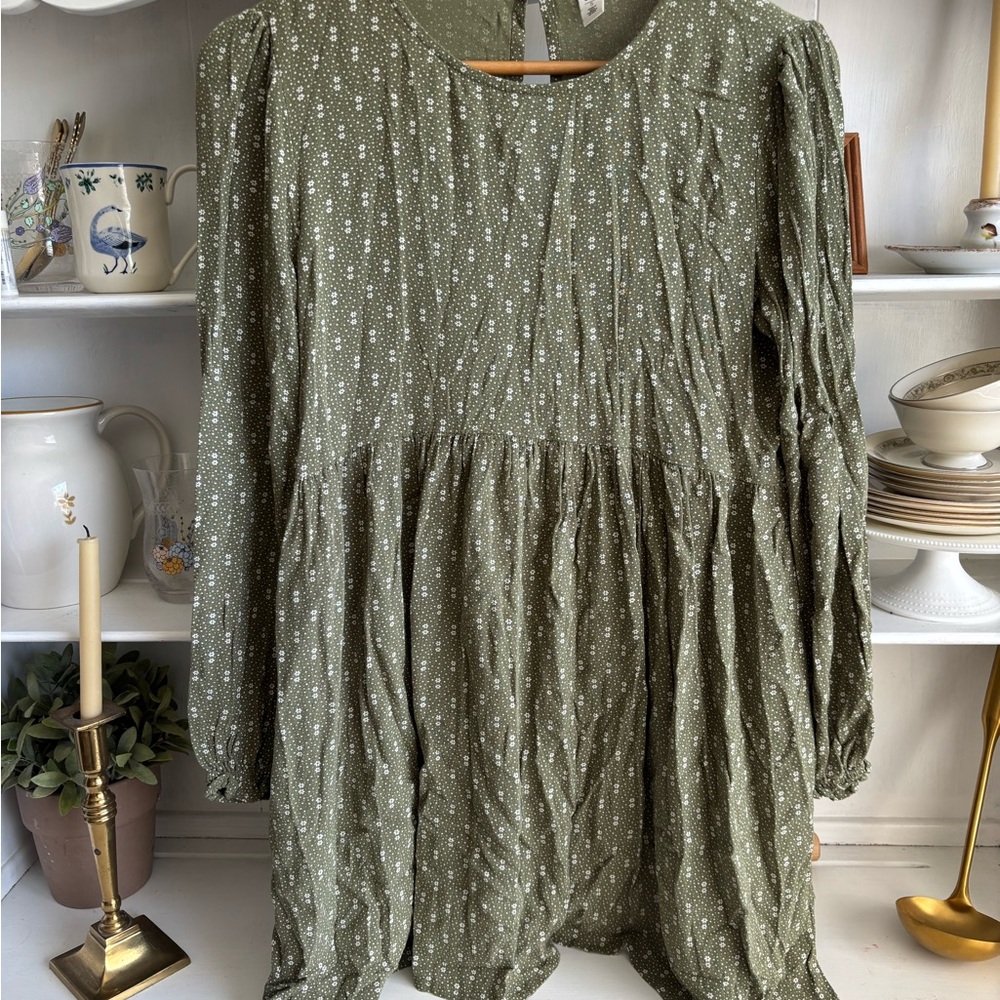 BP Olive Floral Blouse